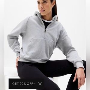 Athleta Light Gray Women's Half-Zip Sweatshirt